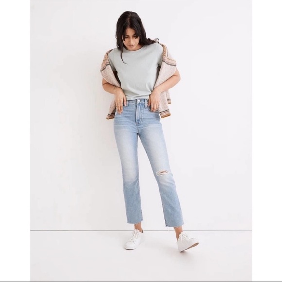 NWT Madewell The Perfect Vintage Jean in Coney Wash: Destroyed Edition Size: 24 - Picture 1 of 13